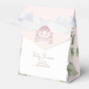 Baby Shower Blush Princess Carriage Favour Box
