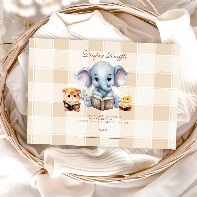 Baby Shower Book Club Theme Diapper Raffle Enclosure Card (Creator Uploaded)