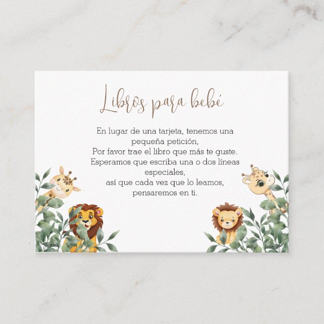 Baby Shower Book  Enclosure Card (Front)