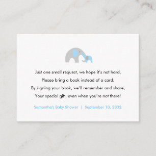 Baby Shower book request card, please bring a book Enclosure Card