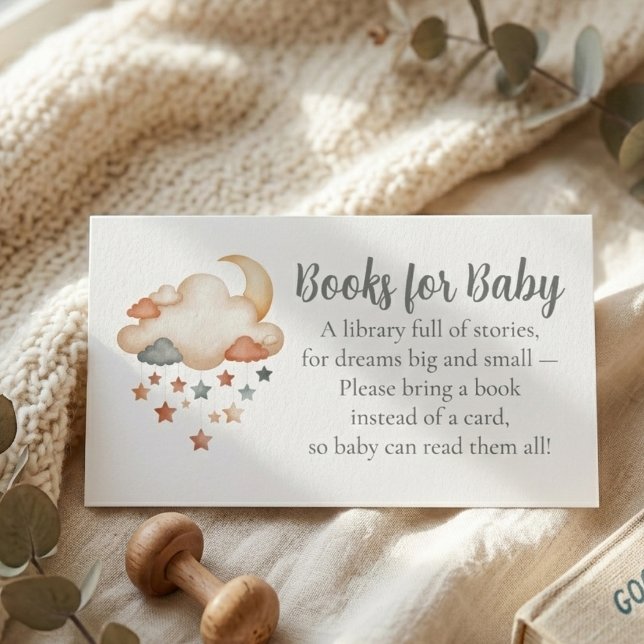 Baby Shower Book Request - Dreamy Stars Enclosure Card (Baby shower invitation enclosure card)