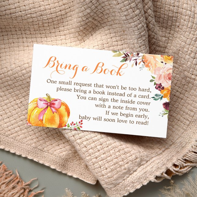 Baby Shower Book Request Fall Pumpkin Floral (Creator Uploaded)