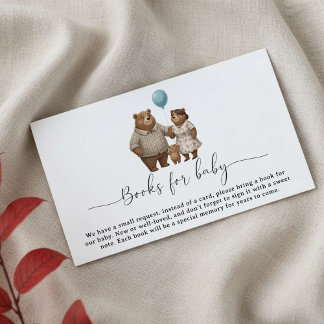 Baby Shower Book Request for Boy Blue Balloon Enclosure Card