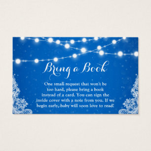 Baby Shower Book Request Winter Blue Snowflakes