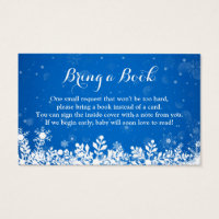 Baby Shower Book Request Winter Blue Snowflakes