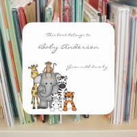 Baby Shower bookplates / jungle animals