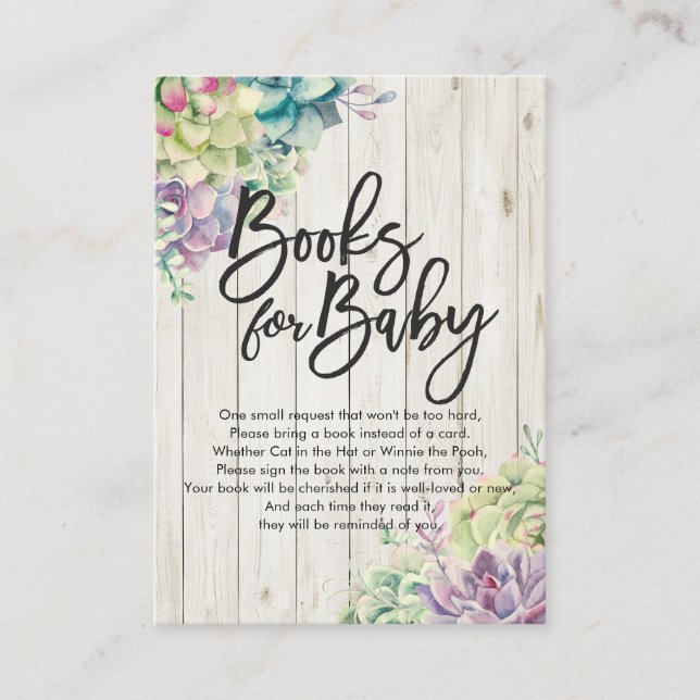 Baby Shower Books for Baby / Bring a book Request Enclosure Card (Front)