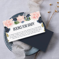 Baby Shower Books for Baby Pink Navy Floral
