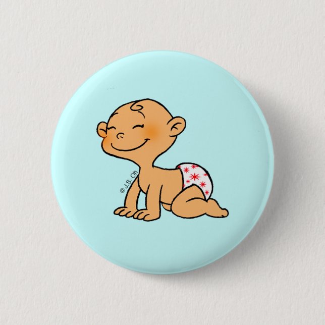 Baby Shower (boy) 6 Cm Round Badge (Front)