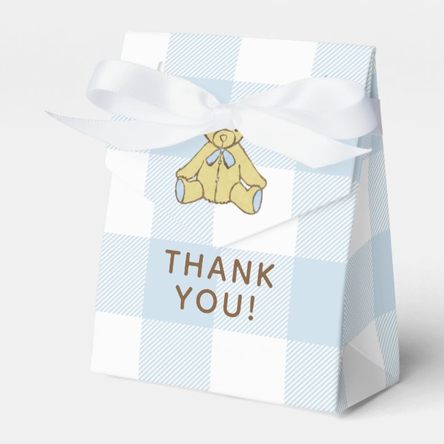 Baby Shower Boy Bear Thank You Favour Box (Front Side)
