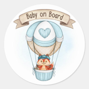 Baby Shower Boy Blue Classic Round Sticker