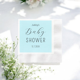 Baby Shower Boy Blue Elegant Paper Napkin