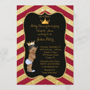 Baby Shower BOY,golden Chevron style chivalry,gold Invitation
