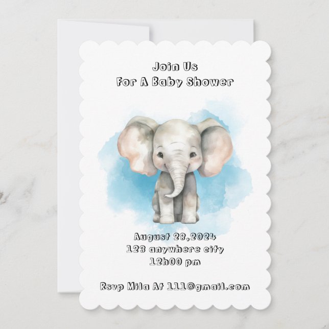 baby shower boy invitation (Front)