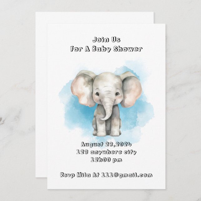 baby shower boy invitation (Front/Back)