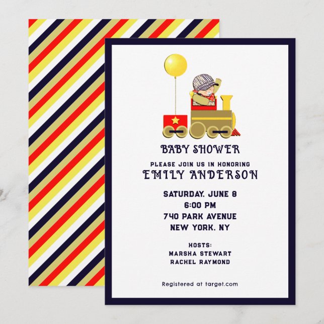 Baby Shower Boy Invitation (Front/Back)