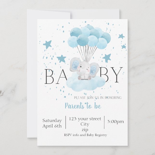 Baby shower Boy Invitation (Front)