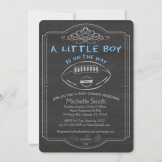 Baby Shower Boy Invite Card Football.