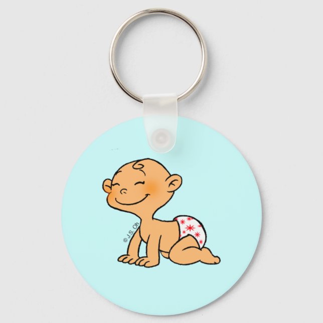 Baby Shower (boy) Key Ring (Front)