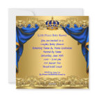 Baby Shower Boy Little Prince Royal Blue Golden