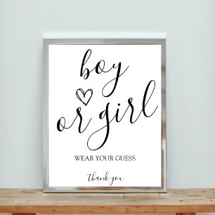 Baby Shower  Boy Or Girl Gender Game Sign