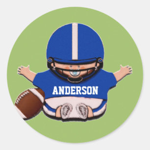 Baby Shower Boy Sports Classic Round Sticker