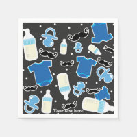 Baby Shower Boy Things Blue & Grey Modern Party