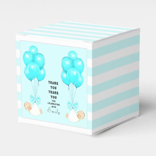Baby Shower Boy Twins Favour Box (Front Side)