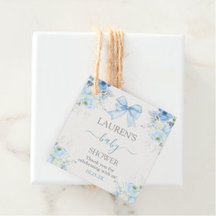 Baby Shower Boy with bow Favour Tags