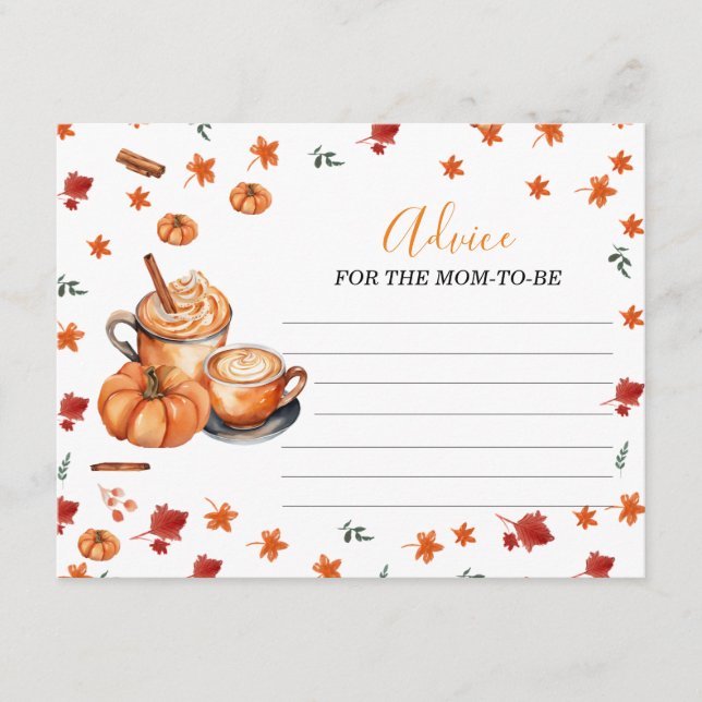Baby Shower Brewing Pumpkin Spice Advice For Mum Enclosure Card (Front)