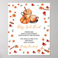 Baby Shower Brewing Pumpkin Spice Baby Sock Hunt