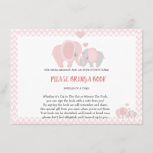 Baby Shower, Bring a Book, Baby Girl Enclosure Card