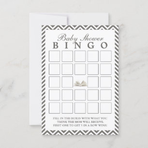 Baby Shower Bring a Book Chevron Bingo Cards