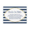 Baby Shower Bring a Book Navy Blue Stripes Insert