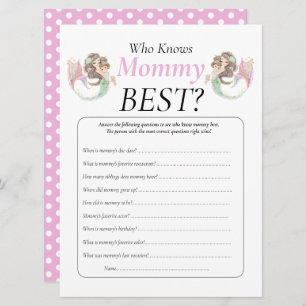 Baby Shower Brown Mermaid Mummy Baby Under The Sea Invitation