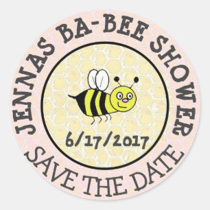 Baby Shower Bumble Bee Sticker Save the Date