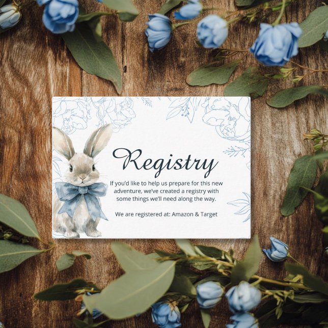 Baby Shower Bunny Registry Enclosure Card (Creator Uploaded)