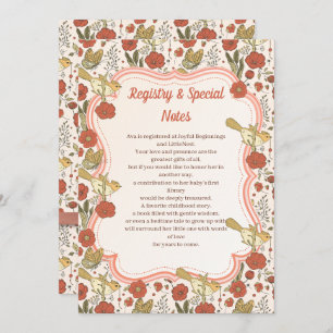 Baby Shower Butterflies & Blossoms Poetic Floral Invitation