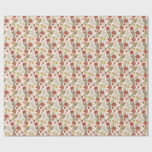 Baby Shower Butterflies & Blossoms Poetic Floral Wrapping Paper