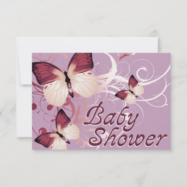 baby shower : butterflies invitation (Front)