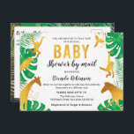 Baby Shower By Mail Boy Gold Jungle Animals Safari Postcard<br><div class="desc">Baby Shower By Mail Boy Gold Jungle Animals Safari Postcard</div>
