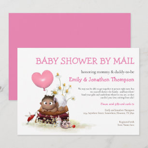 Baby Shower By Mail Cute Baby Girl Ladybird Daisy Invitation