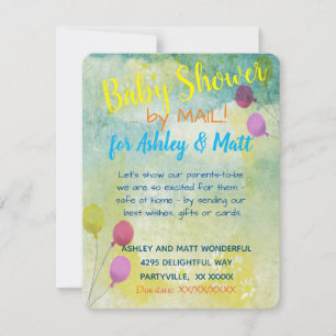 Baby Shower by Mail Daisies Balloons  Invitation