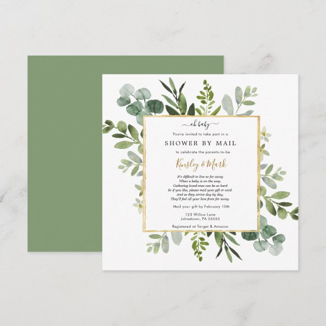 Baby Shower by Mail Invitation (Front/Back)