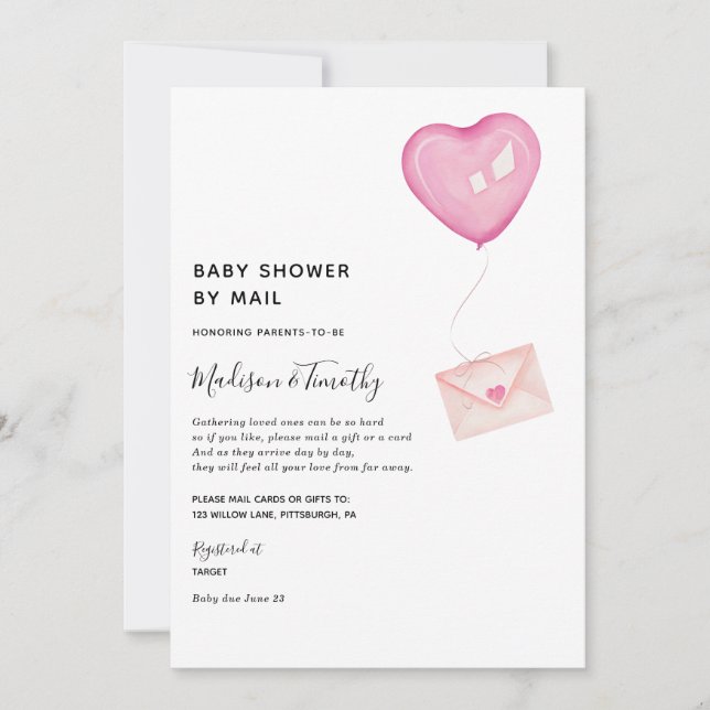 Baby Shower by Mail invitation (Front)