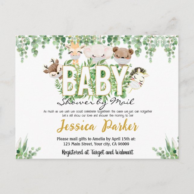 Baby Shower by mail invitation (Front)