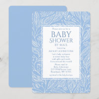 Baby Shower By Mail Pastel Blue Floral Pattern
