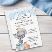 Baby Shower By Mail Watercolor Foxes Blue