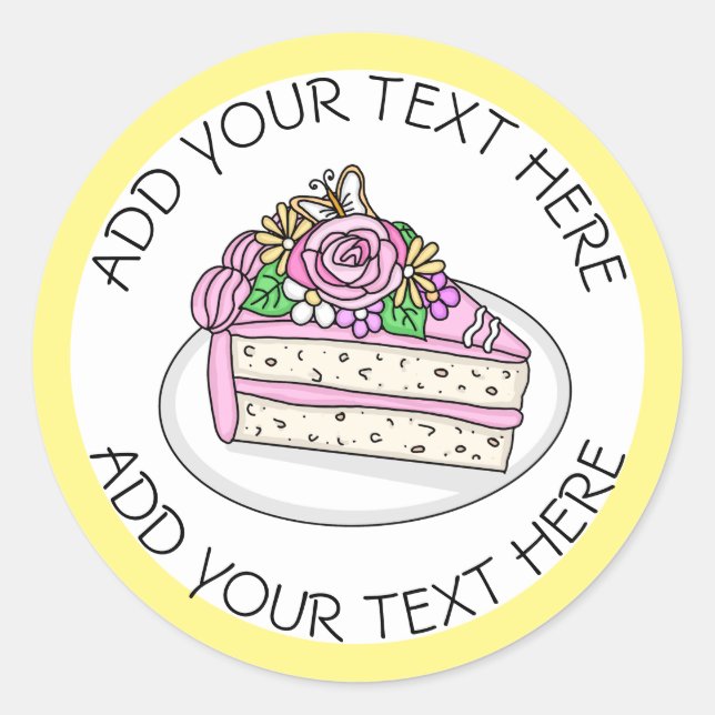 Baby Shower Cake topped with Roses and Flowers   Classic Round Sticker (Front)