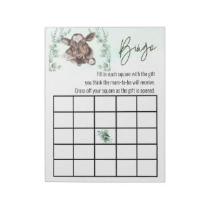Baby Shower Calf Farm Cow Eucalyptus Notepad